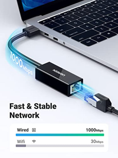 UGREEN CR111 Nettverkskort, RJ45, USB 3.0, Hvit