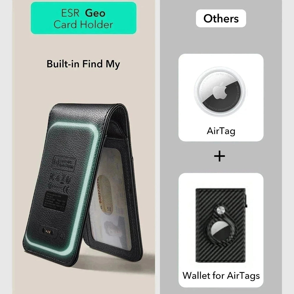 ESR Classic Geo lommebok med Find My-funksjon og RFID-beskyttelse, svart, forseglet på nytt