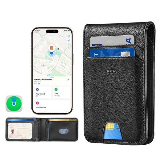 ESR Classic Geo lommebok med Find My-funksjon og RFID-beskyttelse, svart, forseglet på nytt