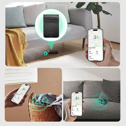 ESR Classic Geo Carbon lommebok med Find My-funksjon og RFID-beskyttelse, Svart