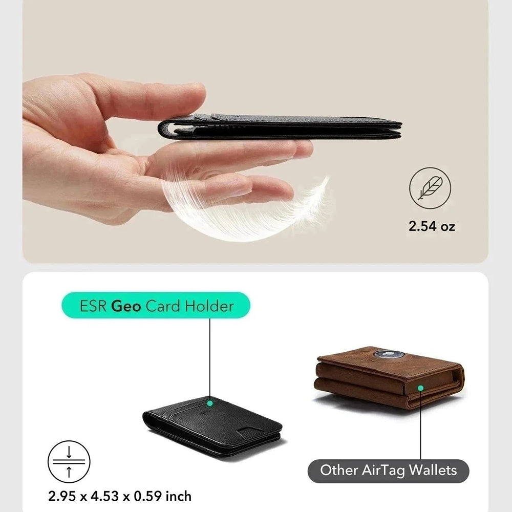 ESR Classic Geo lommebok med Find My-funksjon og RFID-beskyttelse, Brun