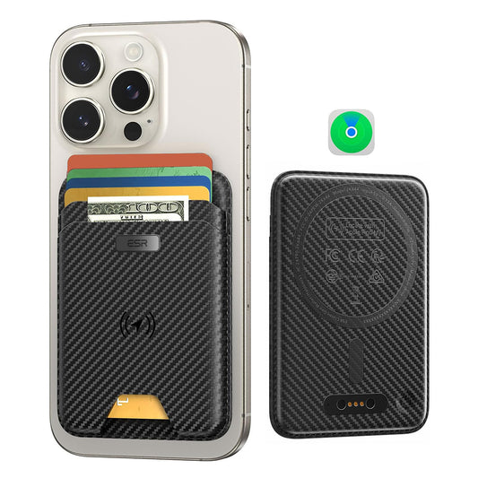 Magsafe lommebok, ESR, Classic Geo Carbon, Svart