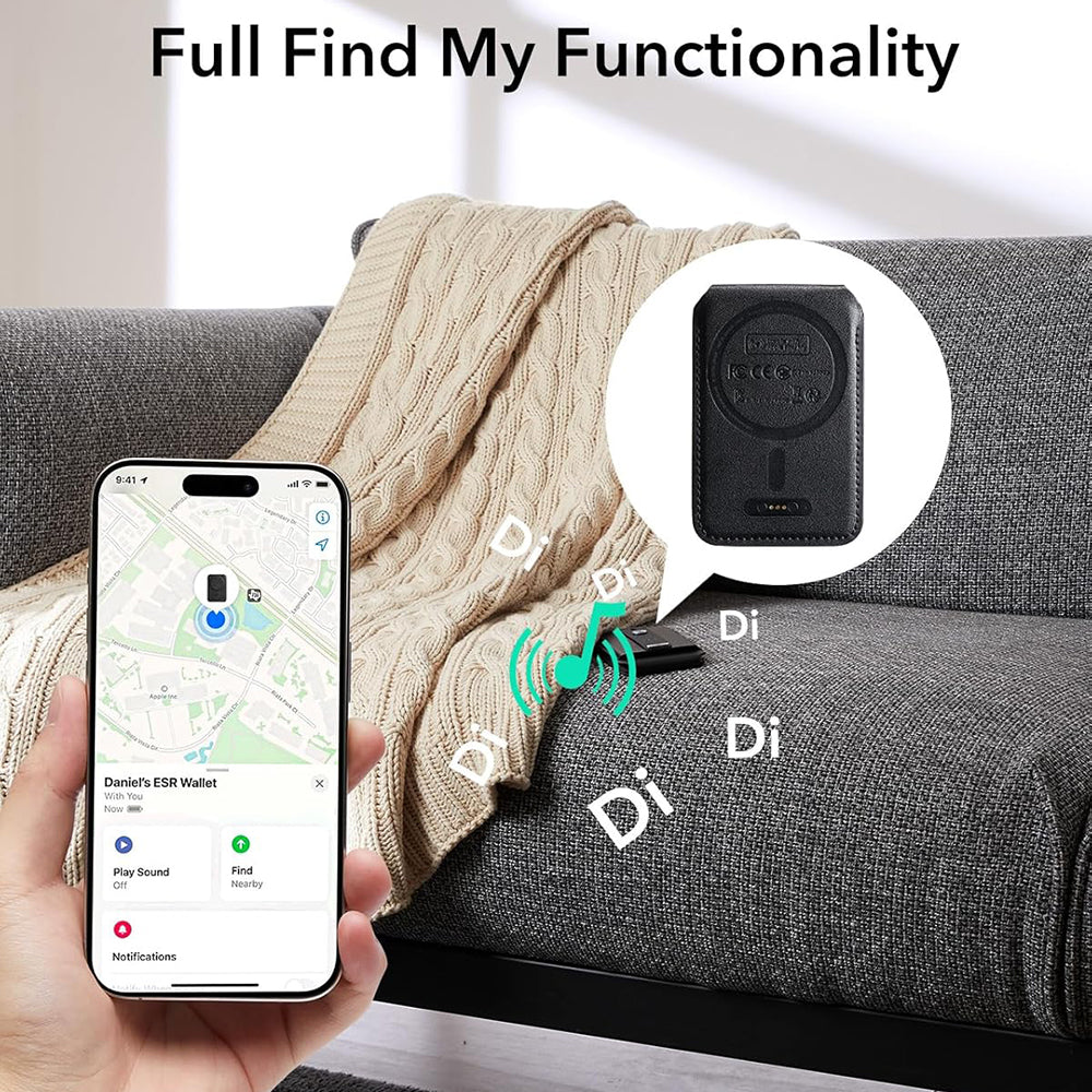 MagSafe lommebok, ESR, Findy my Wallet, Svart
