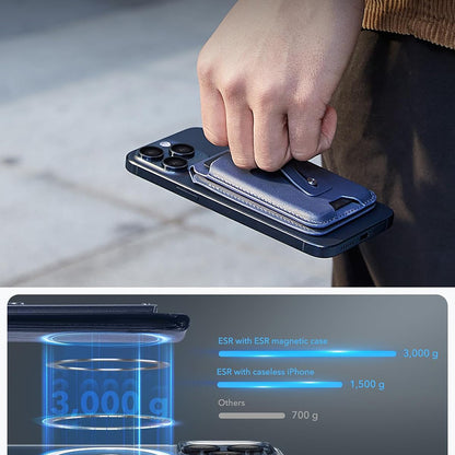 Magsafe lommebok, ESR, Find my Wallet, Marineblå