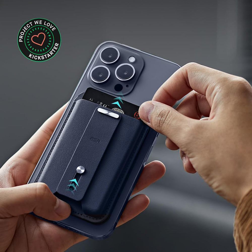 Magsafe lommebok, ESR, Find my Wallet, Marineblå