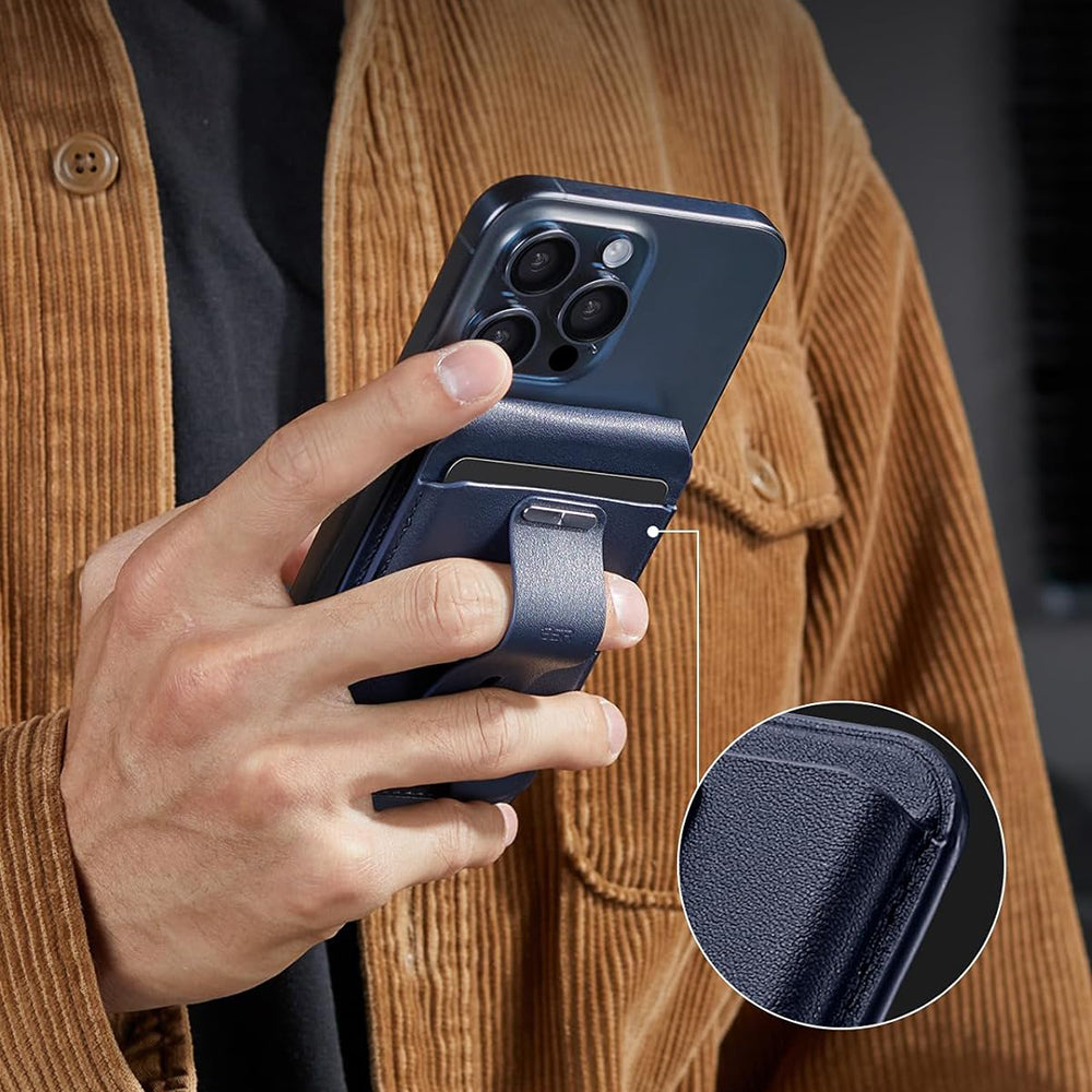 Magsafe lommebok, ESR, Find my Wallet, Marineblå