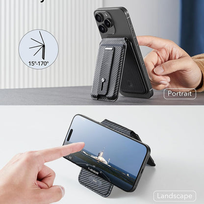 Magsafe lommebok, ESR, Findy my Wallet Carbon, Svart