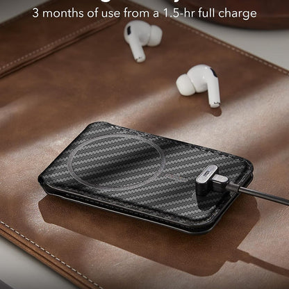 Magsafe lommebok, ESR, Findy my Wallet Carbon, Svart
