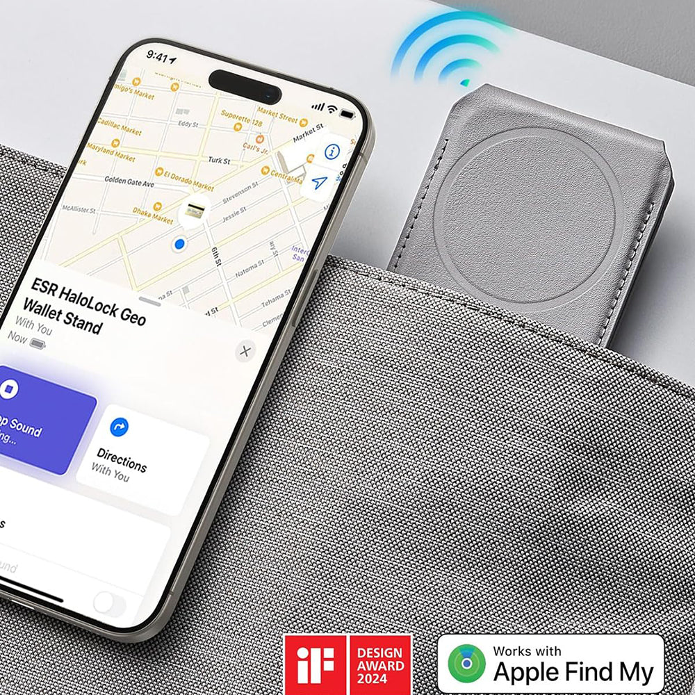 Magsafe lommebok, ESR, Find my Wallet, Grå