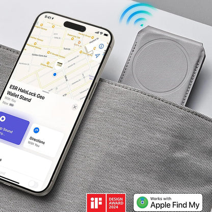 Magsafe lommebok, ESR, Find my Wallet, Grå