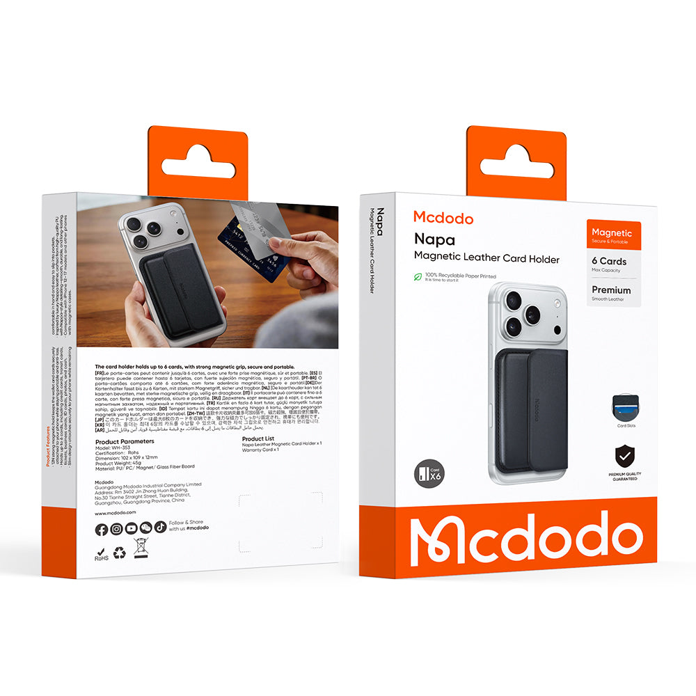 MagSafe-lommebok, McDodo, WH-3530 Napa, Svart