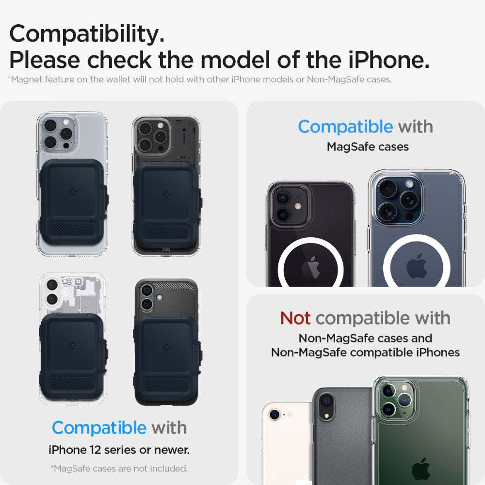 Magsafe lommebok, Spigen, Lock Fit, Svart