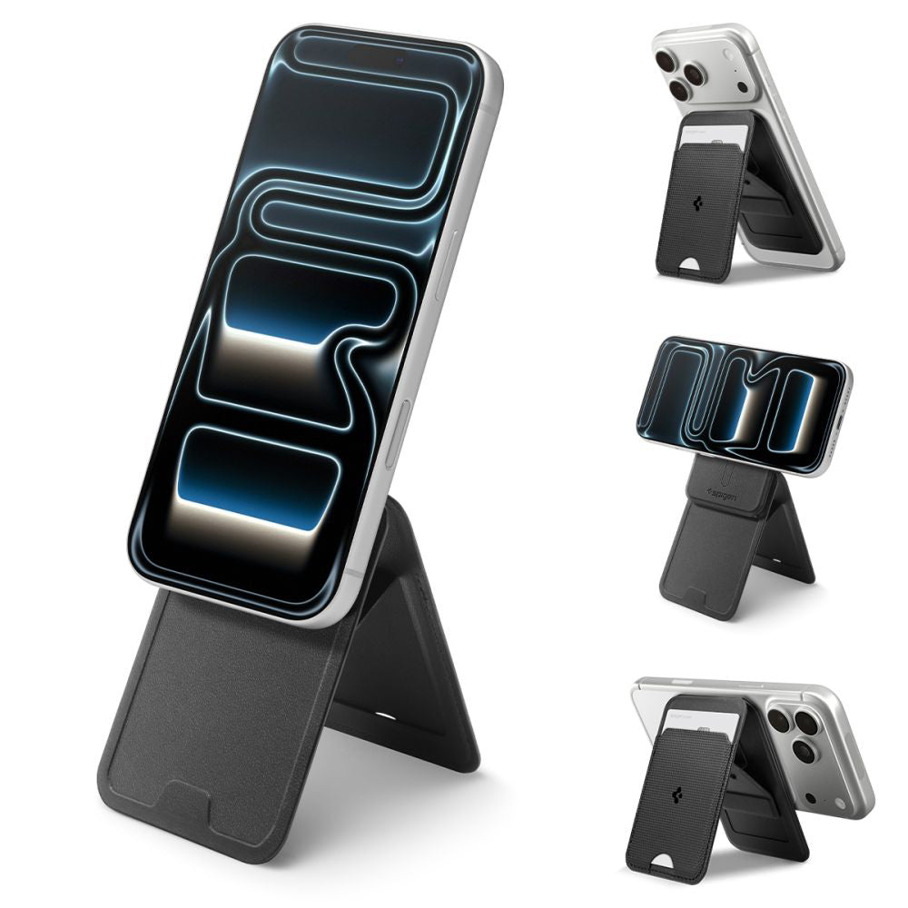 MagSafe lommebok, Spigen, Slim Fold Tripod S314-3, Svart AFA10751