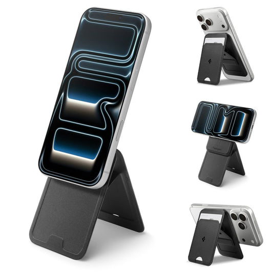 MagSafe lommebok, Spigen, Slim Fold Tripod S314-3, Svart