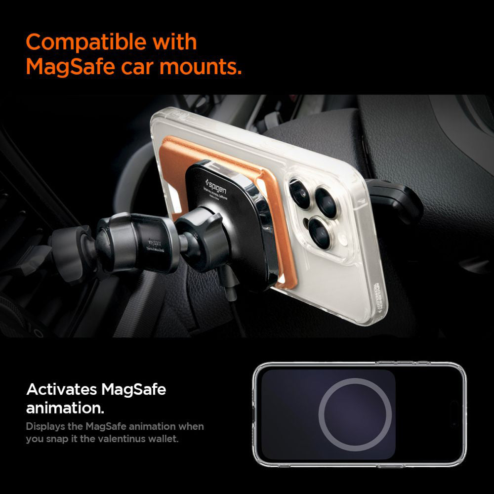 MagSafe-lommebok, Spigen, Valentinus MagFit+, Oransje AFA11340
