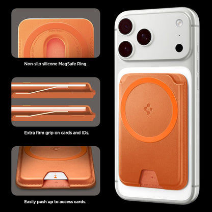 MagSafe-lommebok, Spigen, Valentinus MagFit+, Oransje AFA11340