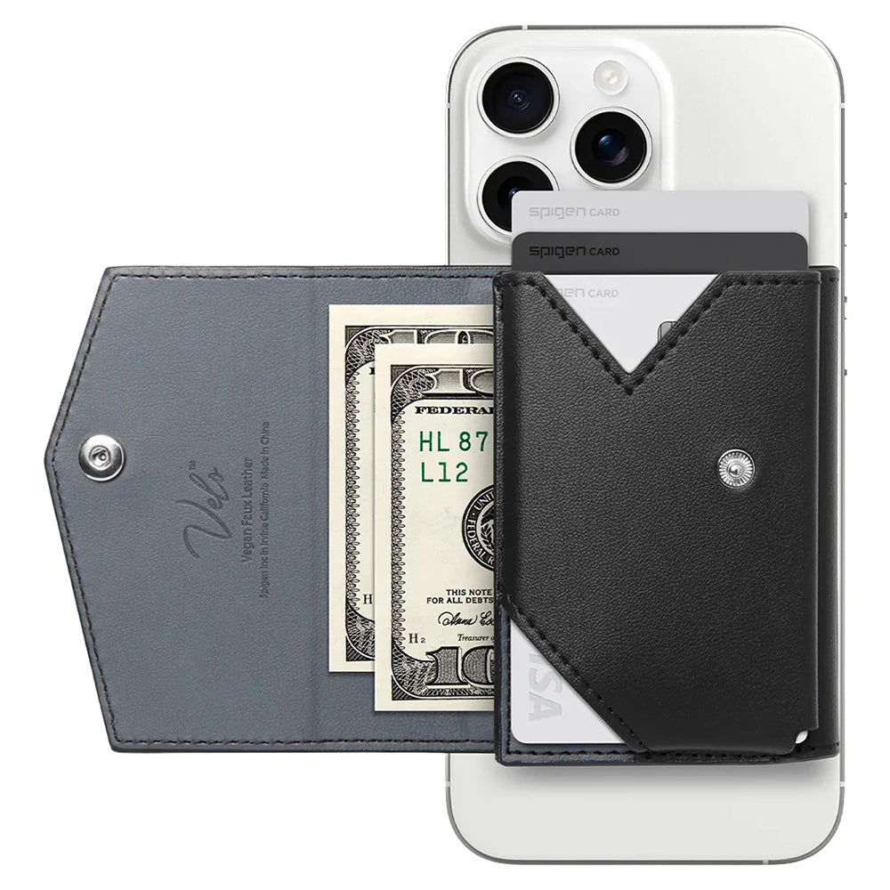 Magsafe lommebok, Spigen, Valentinus Pro, Svart