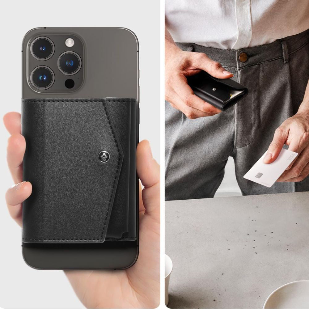 Magsafe lommebok, Spigen, Valentinus Pro, Svart