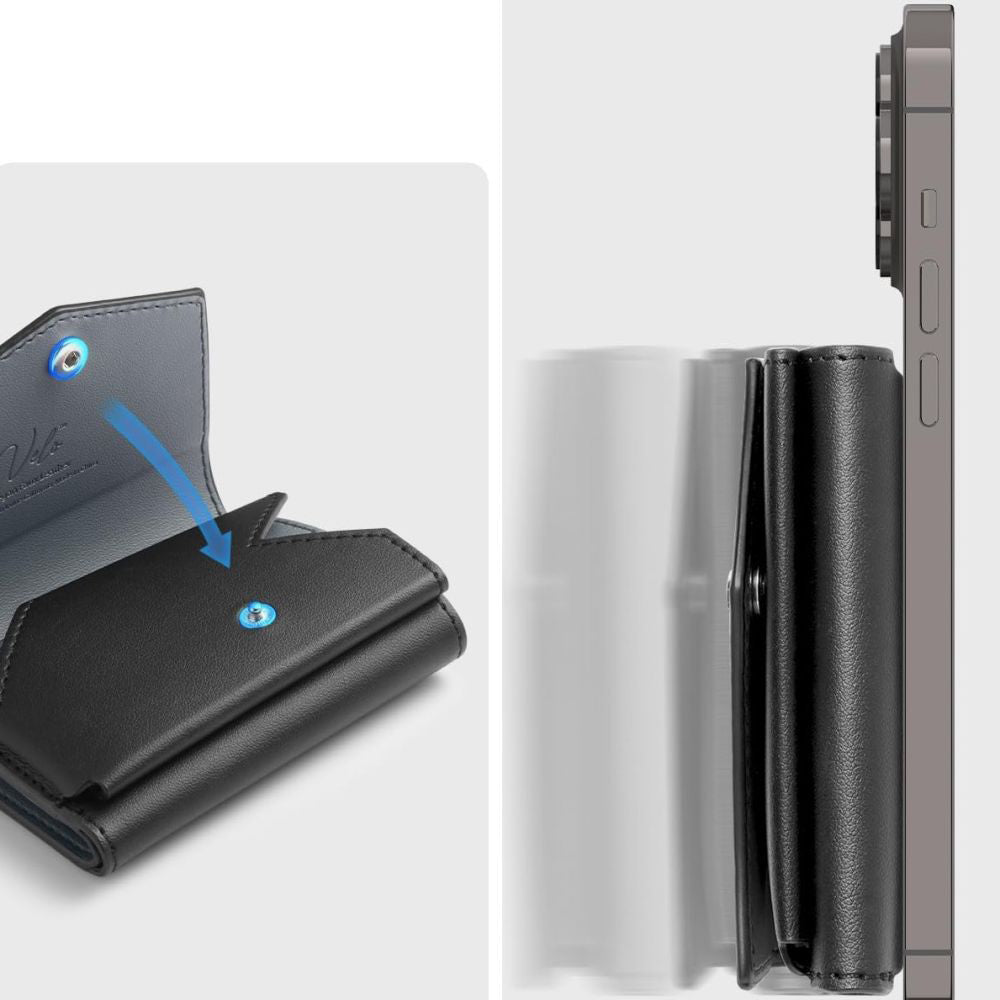 Magsafe lommebok, Spigen, Valentinus Pro, Svart