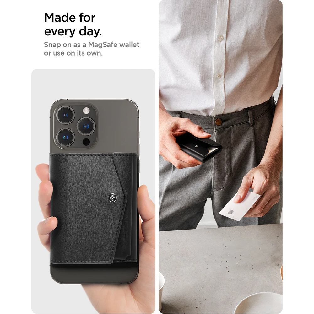 Magsafe lommebok, Spigen, Valentinus Pro, Svart