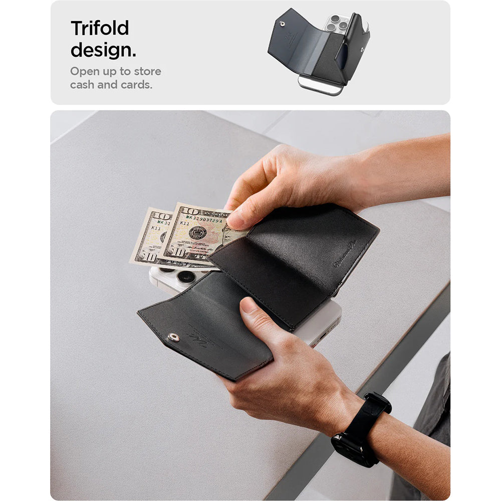 Magsafe lommebok, Spigen, Valentinus Pro, Svart
