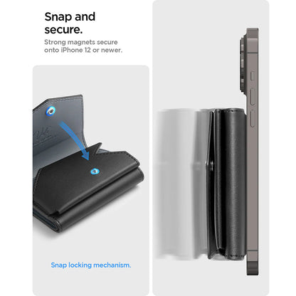 Magsafe lommebok, Spigen, Valentinus Pro, Svart