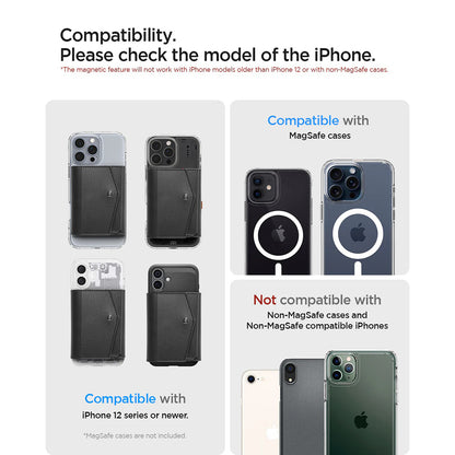 Magsafe lommebok, Spigen, Valentinus Pro, Svart