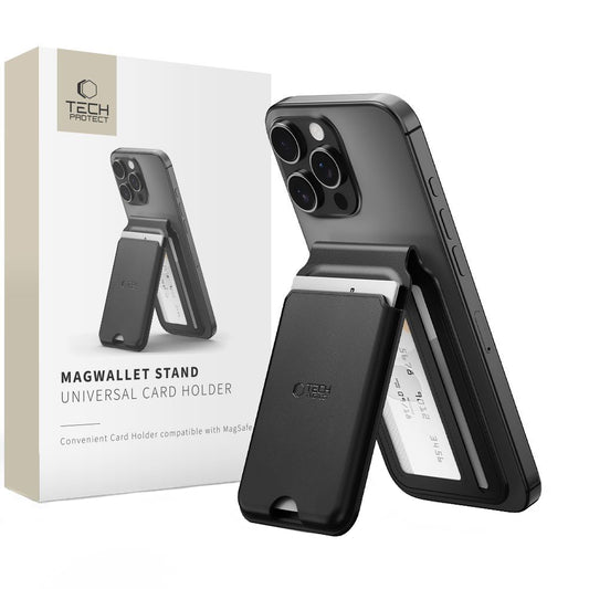 MagSafe lommebok, Tech-Protect, Magwallet Stand, Svart