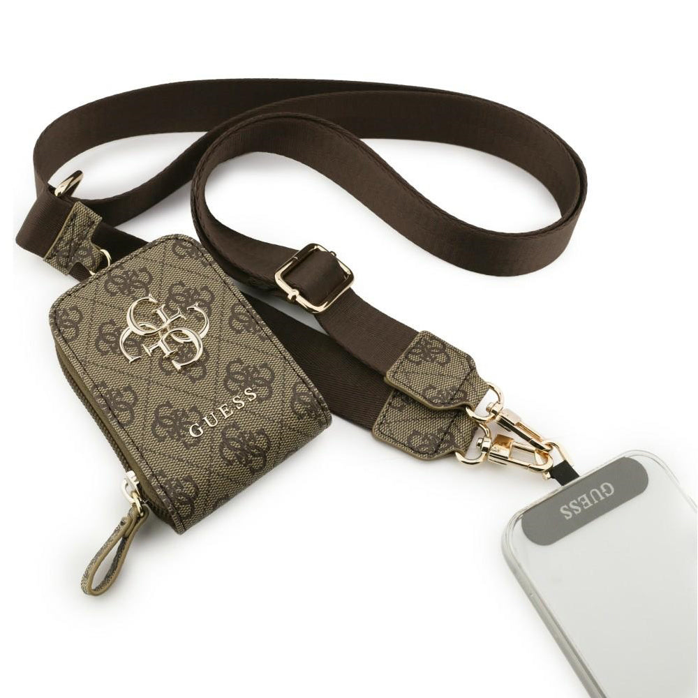 Lommebok og Telefon Snor Guess 4G Metal Logo, Brun