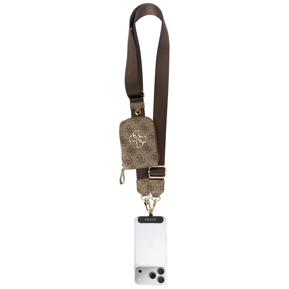 Lommebok og Telefon Snor Guess 4G Metal Logo, Brun