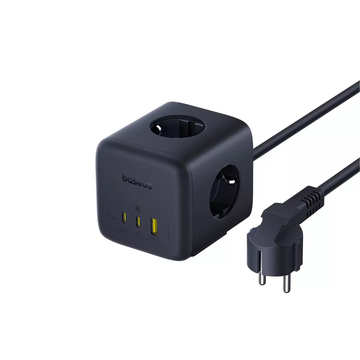 Baseus EnerFill FA11 forlenger, 67W, 3.35A, 1 x USB-A - 2 x USB-C - 3 x Schuko, Svart E00082100123-00