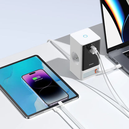 Baseus PowerCombo forlenger, 1 x Schuko, Hvit PSLR000602