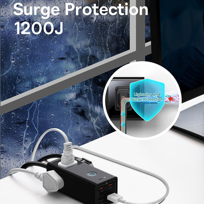 Baseus PowerCombo US forlengelseskabel, 3 x stikkontakt, Svart PSLA020101