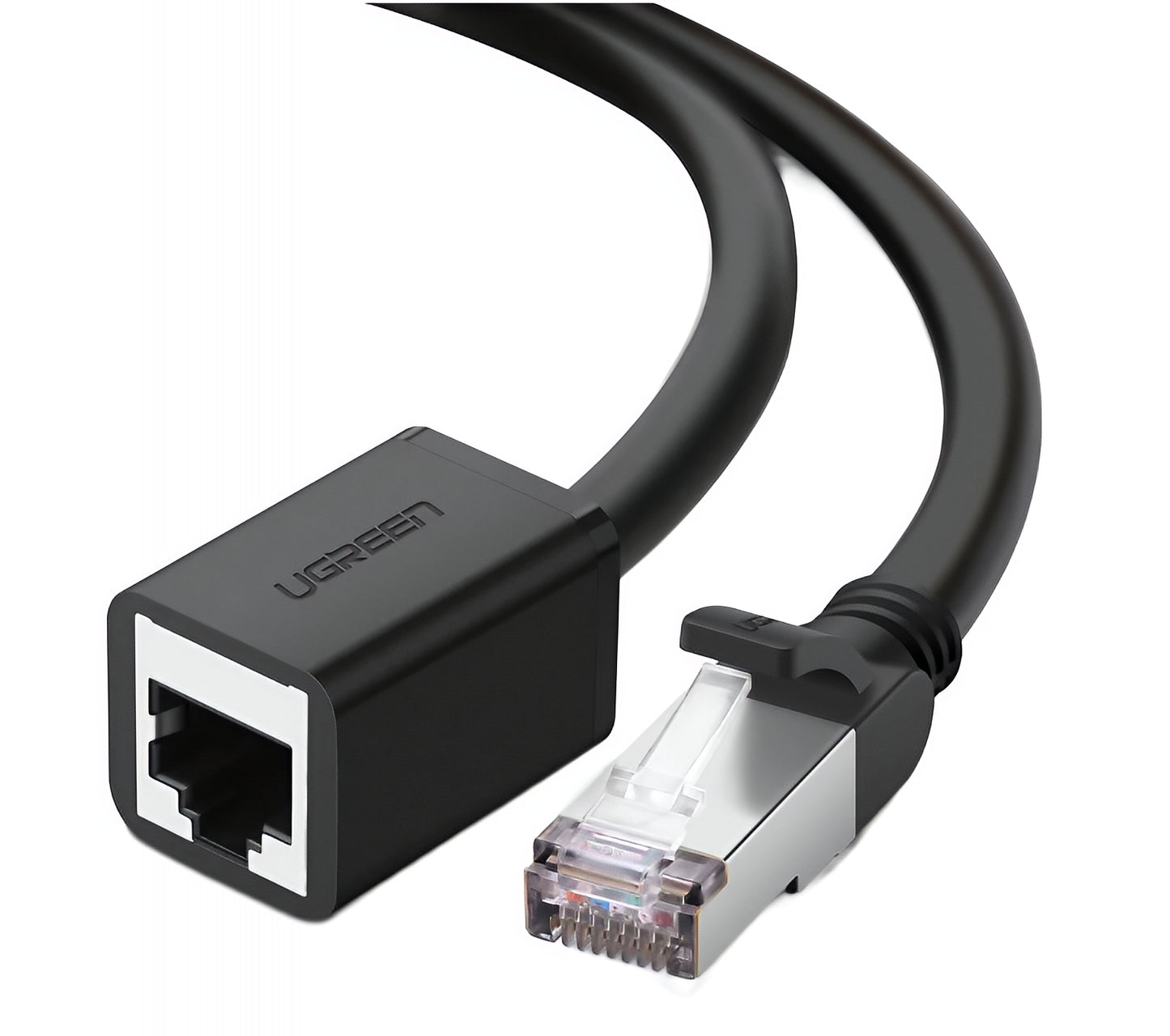 Nettverkskabelforlenger UGREEN NW112, RJ45 - RJ45, 2m, Svart