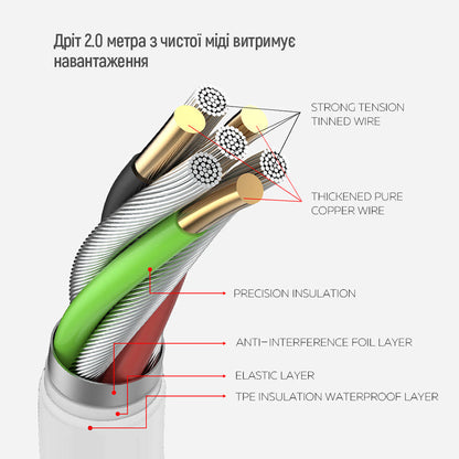 ColorWay forlenger, 6 x Schuko, Hvit