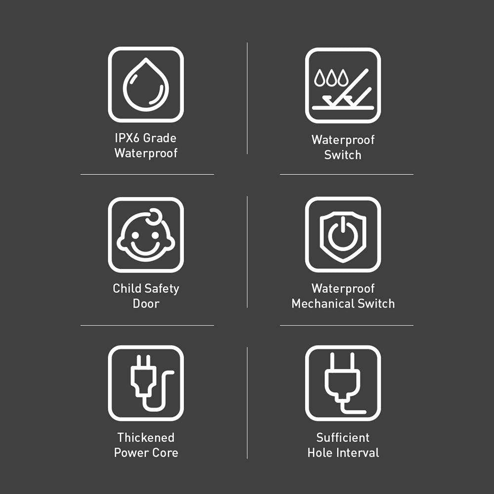 ColorWay forlenger, 6 x Schuko, Hvit