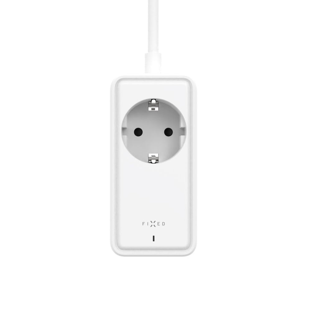 Fixed forlenger, 1 x Schuko, Hvit