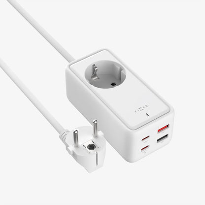 Fixed forlenger, 1 x Schuko, Hvit