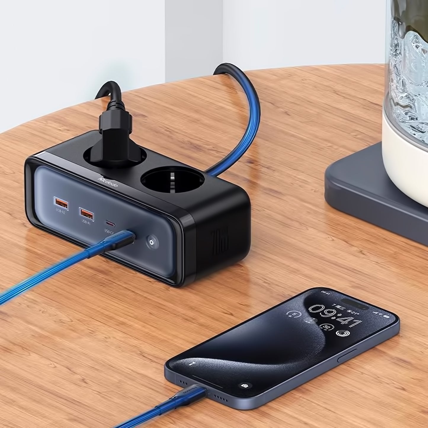 McDodo CH-4610 forlenger, 2 x Schuko, Svart