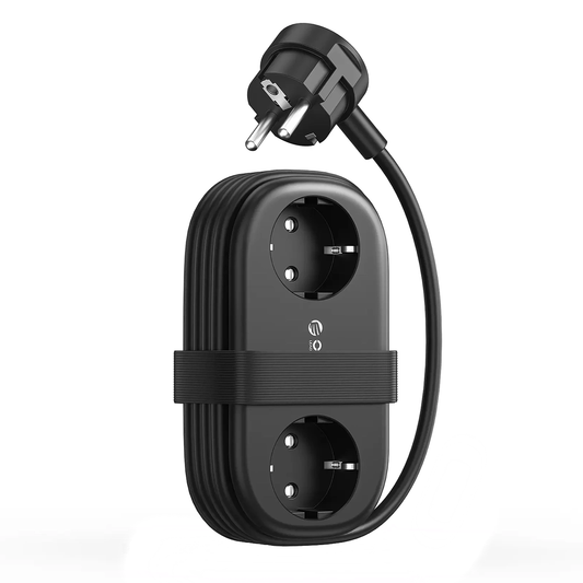 Orico AP3 skjøteledning, 2 x Schuko - 2 x USB-A - 2 x USB-C, Svart