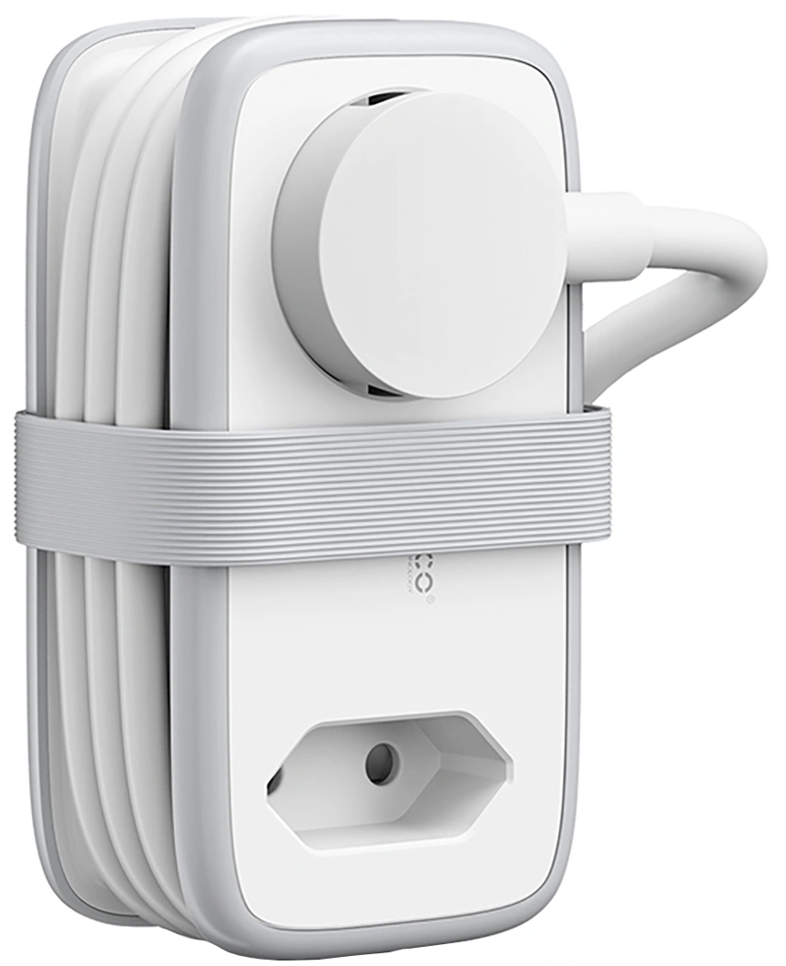 Orico APP forlengelseskabel, 1 x Schuko - 1 x Stikkontakt - 2 x USB-A - 1 x USB-C, Hvit Grå