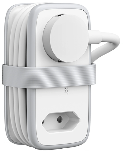 Orico APP forlengelseskabel, 1 x Schuko - 1 x Stikkontakt - 2 x USB-A - 1 x USB-C, Hvit Grå