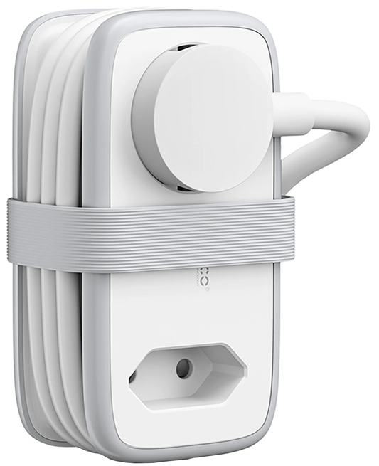 Orico APP skjøteledning, 2 x Schuko - 2 x USB-A - 1 x USB-C, Hvit Grå