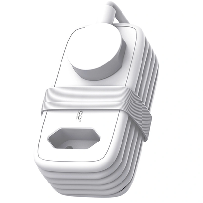 Orico APP forlengelseskabel, 1 x Schuko - 1 x Stikkontakt - 2 x USB-A - 1 x USB-C, Hvit Grå