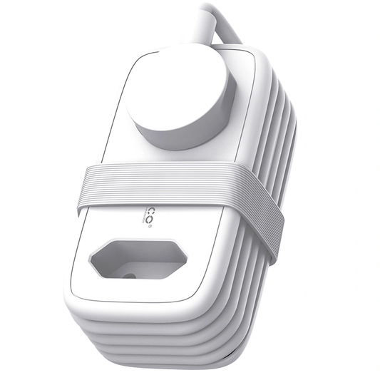 Orico APP skjøteledning, 2 x Schuko - 2 x USB-A - 1 x USB-C, Hvit Grå