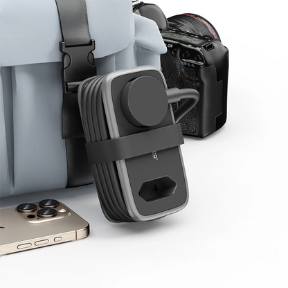 Orico APP forlengelseskabel, 1 x Schuko - 1 x Stikkontakt - 2 x USB-A - 1 x USB-C, Svart Grå