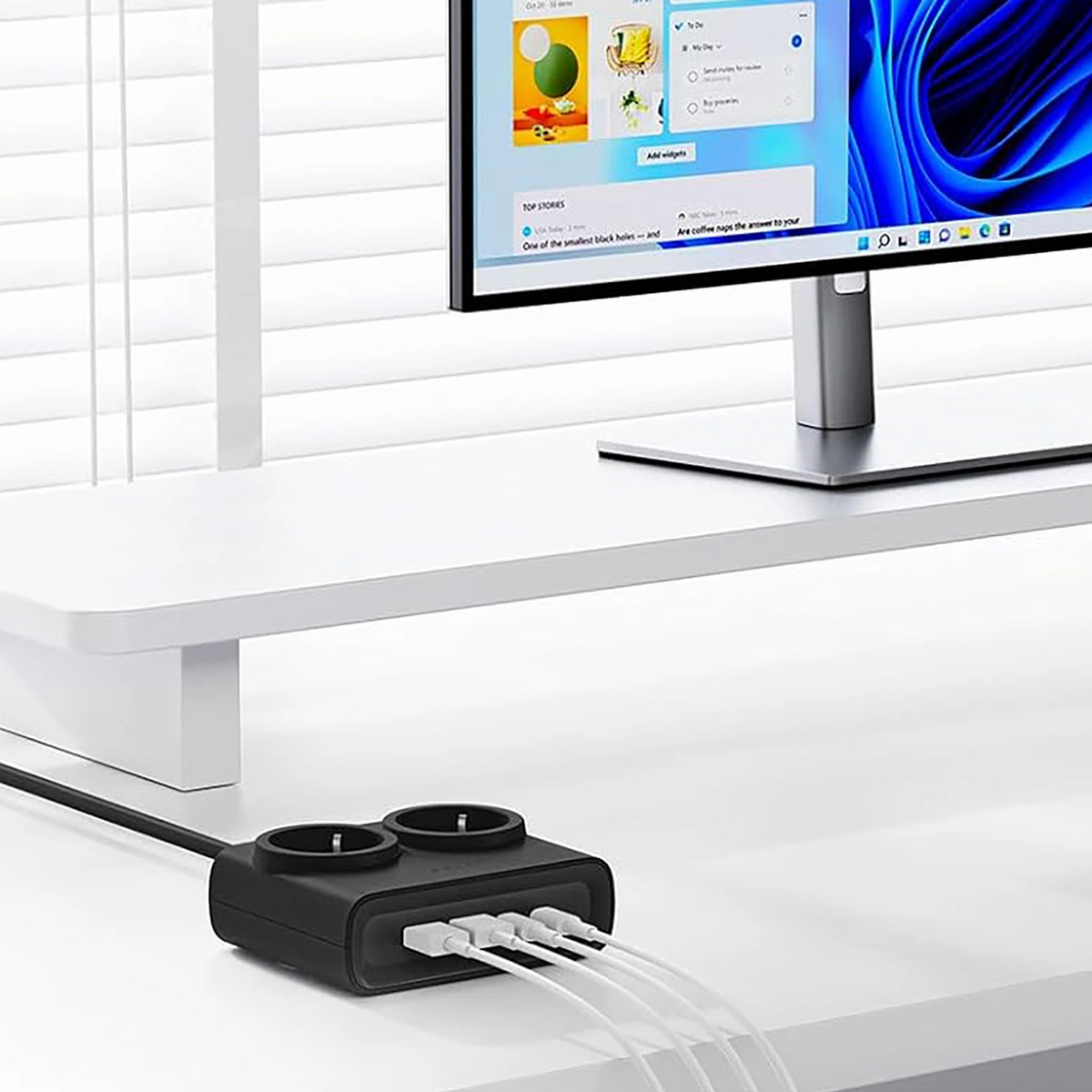 Orico PDC25 skjøteledning, 2 x Schuko - 2 x USB-A - 2 x USB-C, svart