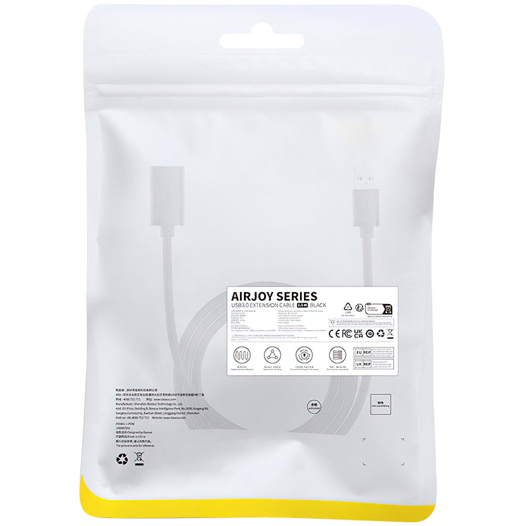 USB 3.0 forlenger Baseus AirJoy Series, 1.5m, Svart B00631103111-02