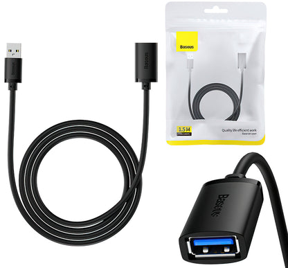 USB 3.0 forlenger Baseus AirJoy Series, 1.5m, Svart B00631103111-02