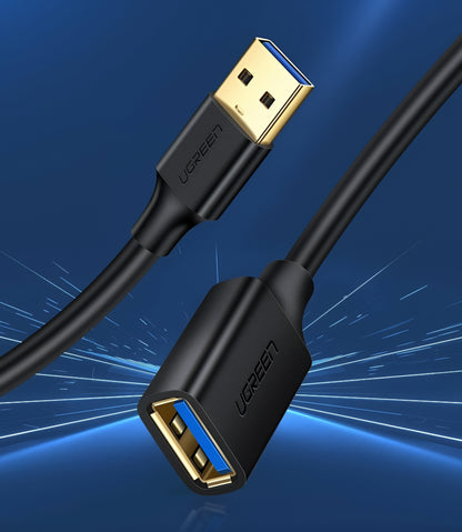 USB 3.0 forlenger UGREEN US129, 2m, Svart